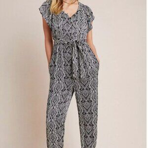 Anthropologie | Zadie Jumpsuit | Satin Belted Boho Summer Romper | Size 4